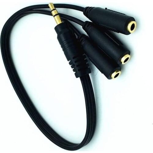 3.5mm Stereo Plug Male to 3 1/8" 3.5mm Stereo Jack Female 1 Input 3 Output Stereo Audio Splitter Cable 0.3m