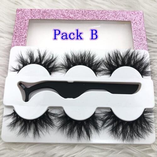 Mikiwi 3Pack With tweezers 3 Pairs Mink Eyelashes Suit 3D Mink Lashes Thick Full Strip Lashes Makeup Dramatic Lashes