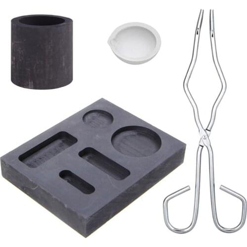 4pcs Graphite Crucible Set, Ingot Mold Set High Purity Graphite Torch Melting Casting Kit for Non-Ferrous Metal,Gold
