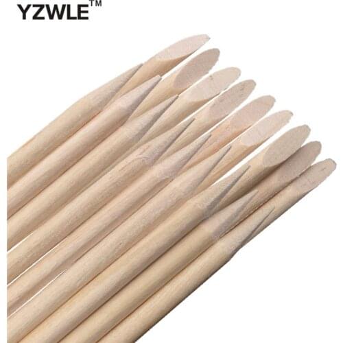 YWK 50 Pcs Nail Art Design Orange Wood Stick Cuticle Pusher Remover Manicure Care