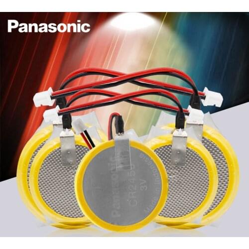 5pcs New Original Panasonic CR2450 battery with solder pin plug wire bonders CR 2450 3V AFPX-BATT FP-X Series PLC Batteries