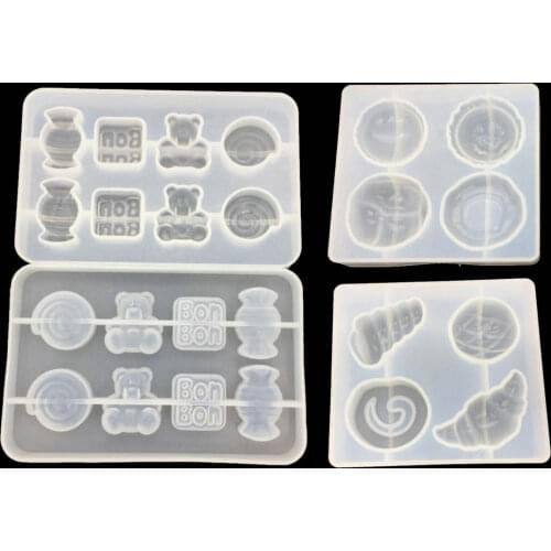 Shiny Silicone Mold Epoxy Resin Macarons Dessert Cabochons Jewelry Accessories Pendant UV Resin Craft Bread Candy Shape Charms