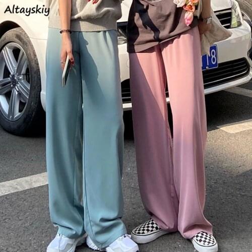 Pants Women All-match Harajuku Soft Streetwear Solid Simple High-waist Baggy Trendy Breathable Friends 3 Colors Summer Casual