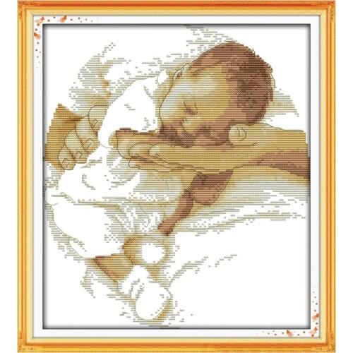 Cear My Angle Baby Cross-stitch DMC Cross Stitch Fabric Paintings Chinese Counted Cross Stitch Patterns Kits Home Decor