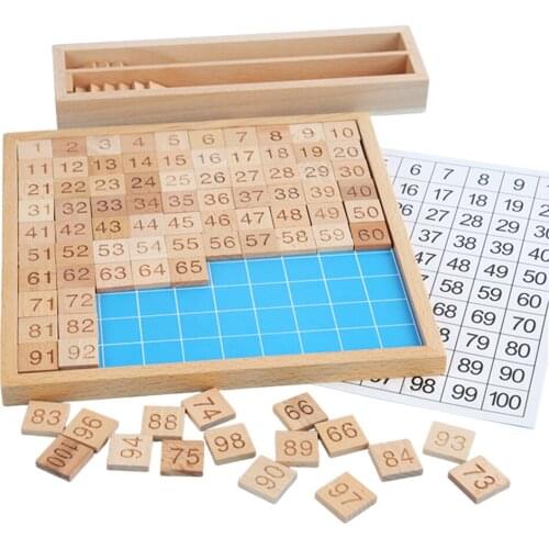 Wooden Montessori Hundred Board Math 1 To 100 Consecutive Numbers Counting Toy Montessori Educational Toys For Kids