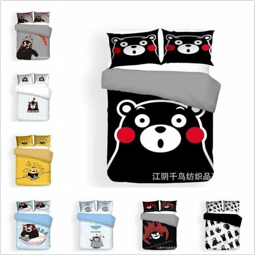 Kumamon Home Textile Pillow Case 3D Bed Linen Duvet Covers Comforter Bedding Sets Bed Set Home Decor Bedding