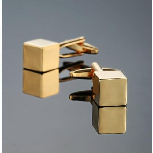 French Shirt Fashion Cufflinks for Mens Brand Cuff links Buttons gold cube Classic High Quality 2018 New Arrival Jewelry