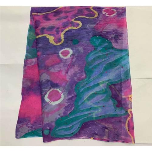 Hot selling high quality african soft silk fabric 5 yards for garment neat embroidery on silk fabric.L781627