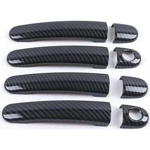 Chrome For For Volkswagen PASSAT B5 Golf MK4 POLO Door Handle Cover Frame Trim Sticker Carbon Look