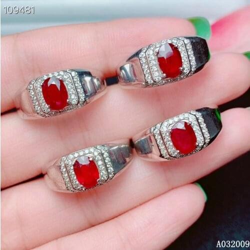 KJJEAXCMY fine jewelry 925 sterling silver inlaid natural ruby ring classic girls ring support test