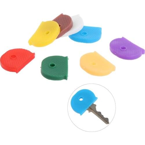 10pcs Random Fashion Hollow Multi Color Rubber Soft Key Locks Keys Cap Key Covers Topper Keyring