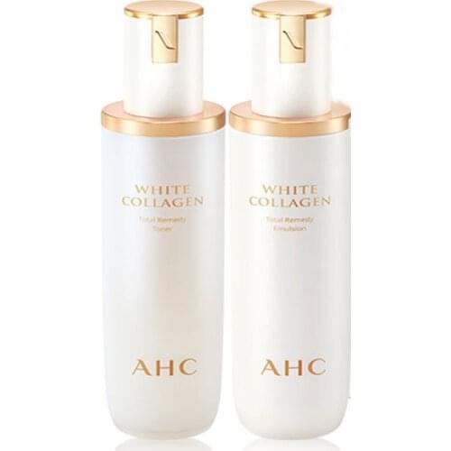 Korean original AHC WHITE COLLAGEN TOTAL REMEDY emulsion and toner 130ml Moisturizing Anti-Aging