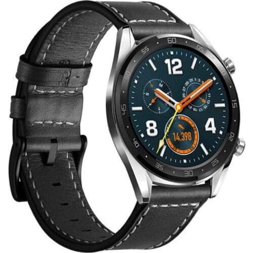 Leather Strap For huawei watch GT 2 46mm 42mm for Huawei Honor Magic 2 Watch Bracelet Band Correa Wearable Belt Sport Wristband