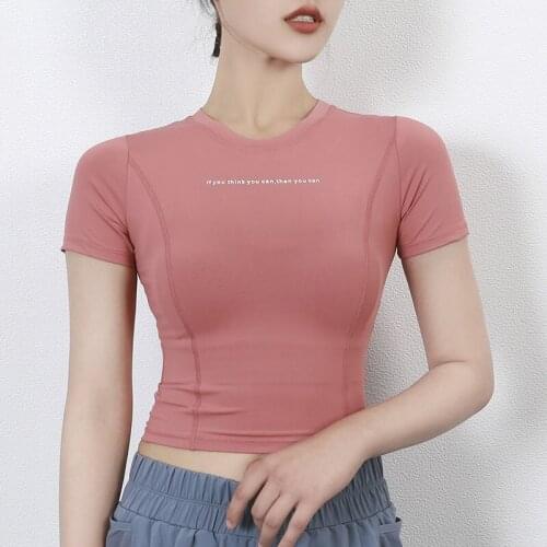 Yoga Crop Top Short Sleeve Top Sports Womens Summer T-shirt Yoga Clothes Top Deportivo Mujer Camisetas