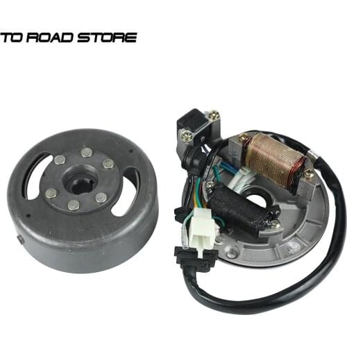 Motorcycle AC Ignition Magneto Stator Magneto Flywheel kit For Lifan LF 50cc 110cc 125cc Horizontal Engines Dirt Pit Bikes