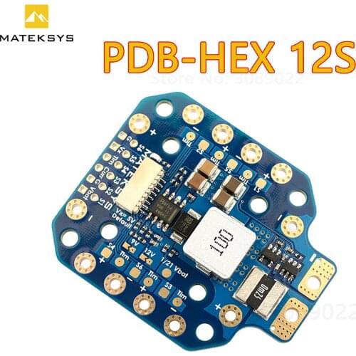Matek PDB-HEX 12S 6~60V DC input 5A regulator with 5V/9V/12V outputs high precision current sense for FPV racing drone