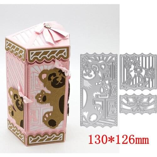 Bear Horse 3D Gift Box Frame Metal Cutting Dies Stencils For DIY Scrapbooking Decoration Embossing Supplier Cards Craft Die Cut