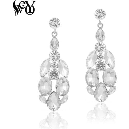 VEYO Trendy Geometry Crystal Drop Earrings for Women Fashion Jewelry New Gift
