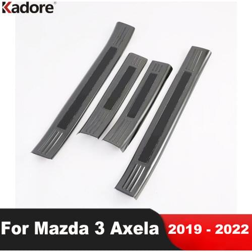 For Mazda 3 M3 Axela 2019 2020 Stainless Steel Interior Door Scuff Plate Cover Trim Protector Pedal Sticker Car Accessories