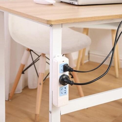 Wall-Mounted Sticker Punch-free Plug Fixer Home Self-Adhesive Socket Fixer Cable Wire Organizer Seamless Power Strip Holder Tool