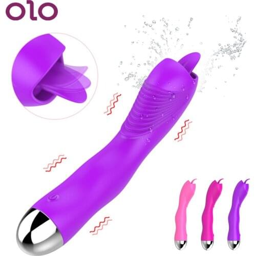 OLO Tongue Licking Vibrator Silicone Clitoris Stimulator G-spot Massager Sex Toys for Woman 12 Frequency Female Masturbator