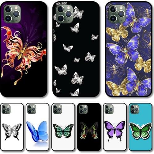 Lovely butterfly Phone Case cover For iphone 12 pro max 11 8 7 6 s XR PLUS X XS SE 2020 mini black cell shell