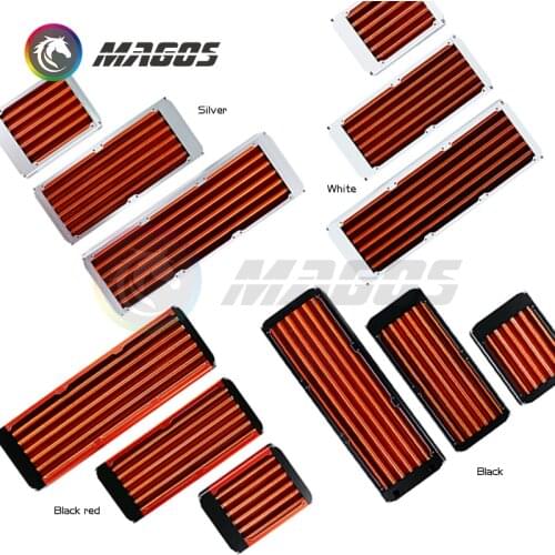 120/240/360mm Full Copper Computer Radiator Red Fin Copper Water-Board Cold Row