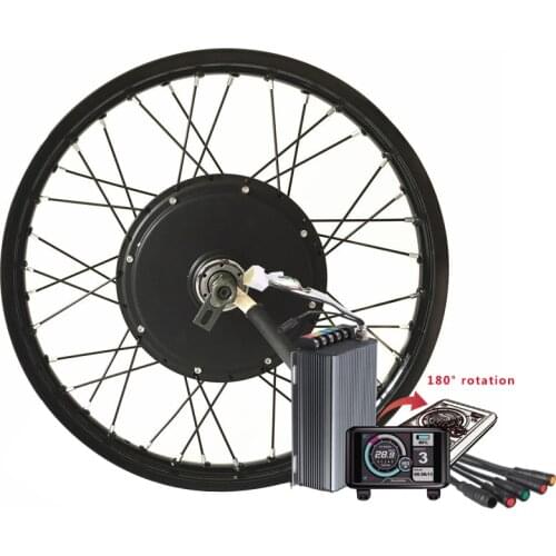 Programmable TFT Color Display QS V3 Ebike 72v 5kw Rear Wheel Electric Bicycle Motor Kit 72V 5000W Electric Bike Conversion Kit