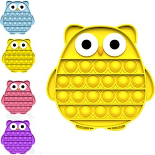 Owl Fidget Toys Push Pops Bubble Toys Colorful Press Bubble Desktop Educational Toys Kids Interactive Game Stress Relief Toys