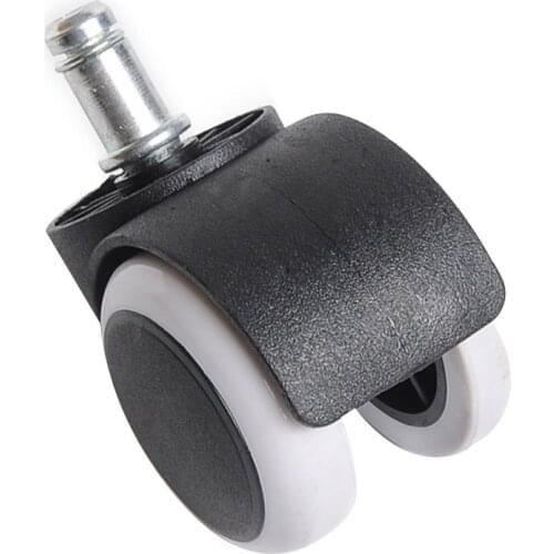5 Pcs 2 Inch Circlip Stem Universal Mute Caster Nylon Wheel PU Material Office Chair Swivel Rollers 360 Degree Furniture AA