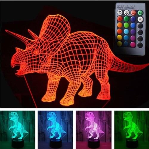 3D Animal LED Night Lights Toy Dinosaur With 7 Colors Light Touch Switch Rainbow Color Change Table Desk Lamp toy