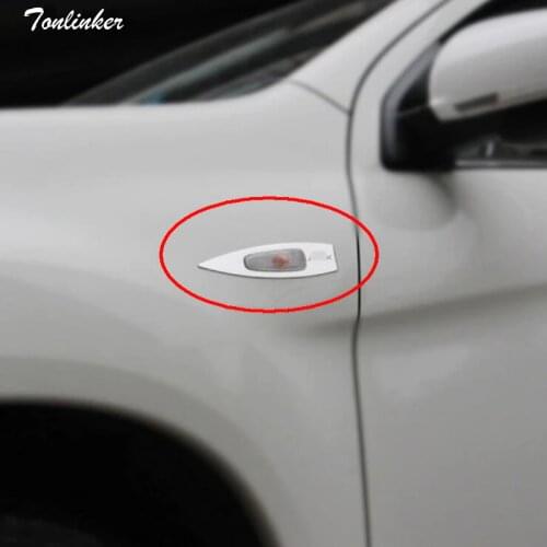 Tonlinker Car body Turnlight Cover Stickers with logo for Mitsubishi ASX 2011-15 Car styling 2 PCS Stainless steel Cover sticker