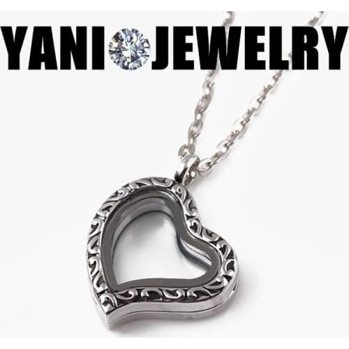 10pcs/lot L18 P17 Free Chains Heart Vintage Locket Pendant Necklace Jewelry Glass Living Memory Floating Locket