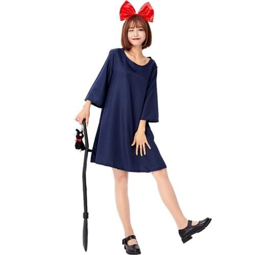 Japanese Witch Kiki Cosplay Costume Adult Simple Japanese Little Witch Witch Clothes Anime Cosplay Halloween Costume