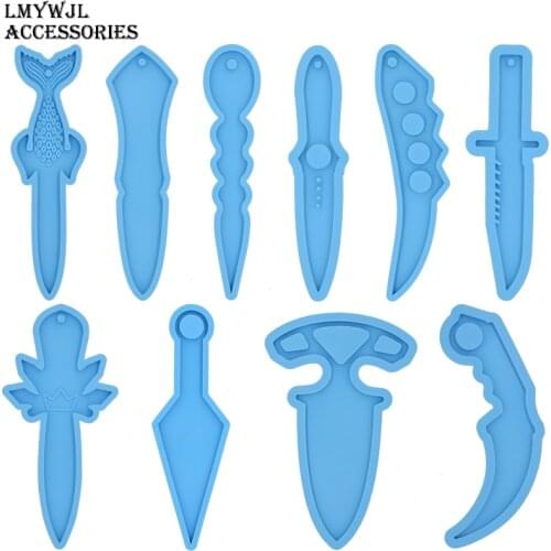 16 Styles/dagger Pendant Resin Silicone Mold DIY Anti-wolf Weapon Knife/sword Epoxy Resin Casting Mold Handicraft Accessories