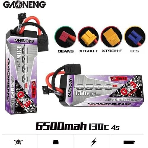 1-2PCS GNB 15.2v 6500mAh 130C PLUS lithium battery For Remote Control Car Racing Spare Parts With Shell Upgrade LiHV 4S Battery