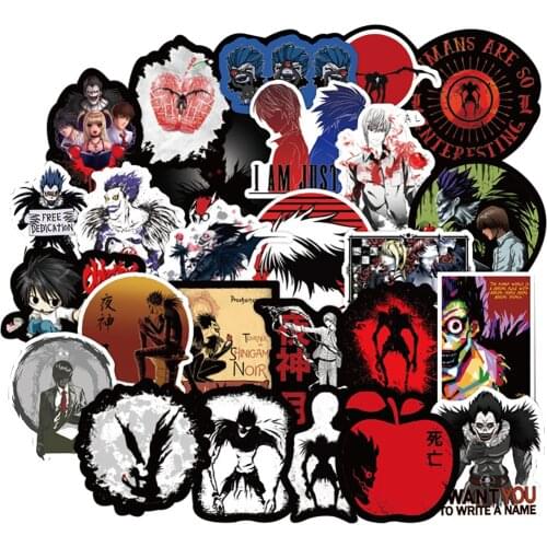 50PCS Anime Death Note Graffiti Stickers DIY Motorcycle Luggage Guitar Skateboard Cool Sticker Decals Classic Toy Gift for Kid
