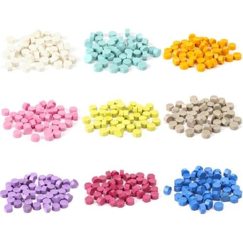 100Pcs Octagon Stamping Sealing Wax Beads Wax Seal Stamps for Envelope Documents Wedding Birthday Party Invitation