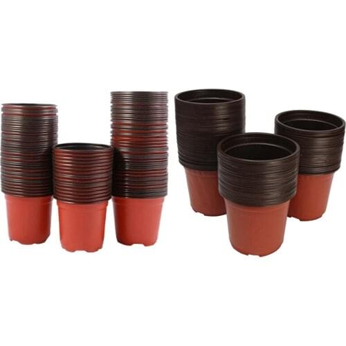 150 Pcs Plastic Flower Seedlings Nursery Supplies Planter Pot Seed Starting Pots, 100 Pcs 16 cm & 50 Pcs 21cm