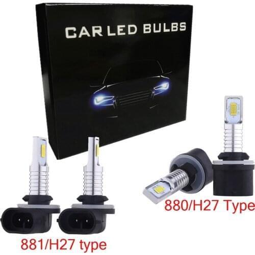 2Pcs H27 Led 881 880 H7 H4 H1 12000LM 6500K 8000K Car Fog Light Front Head Driving Running Lamp Auto 12V 24V Car Headlight