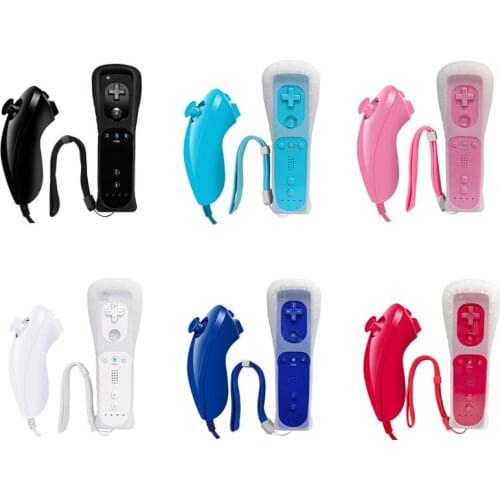 2 in 1 Wired USD Remote Controller for Nintendo Wii Gamepad with Silicone Case Gamepad Joystick Accessories