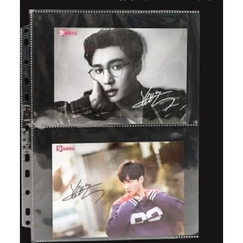 20pages/lot 2 pocket A6 soft Photo Album cards page for post cards currency collection board game cards large size big star card