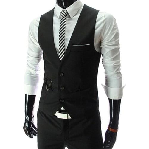 2021New Arrival Dress Vests For Men Slim Fit Mens Suit Vest Male Waistcoat Gilet Homme Casual Sleeveless Formal Business Coat 3x