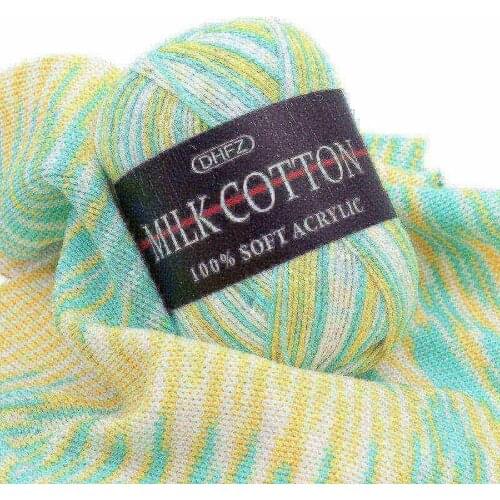 4 Pcs/lot 3 strands of milk cotton yarn wool Three strands dyed multi-colored jacquard tabs rough baby hat scarf coat line FZ393