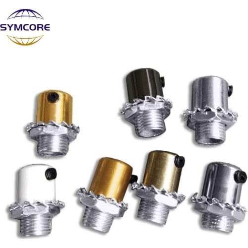 5pcs D12*H12mm M10 Threaded Wire Lock Chandelier Ceiling Plate Lock Buckle Cable Grips Cable Connectors With M4 Clear Screw