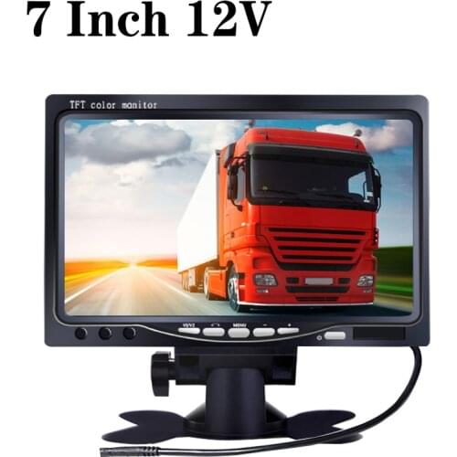 7 Inch 12V 4 Split Quad Video Displays + Automatic Identify Input Signal TFT LCD Car Monitor with Stand-alone Headrest
