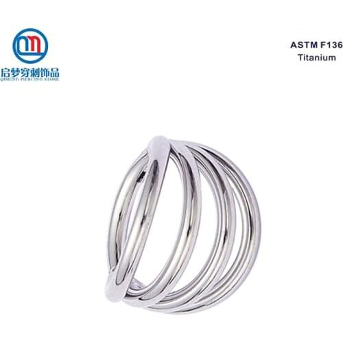 ASTM F136 Implant Grade Titanium 4 Layers Stacked Hinged Clicker Body Piercing Jewelry