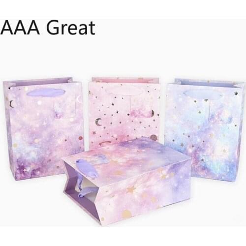 48Pcs/Lot Paper Bag Gifts Packaging Wrapping Wedding Party Favor Party Supplies Handle Lovely Pouches Christmas Decorations Bags