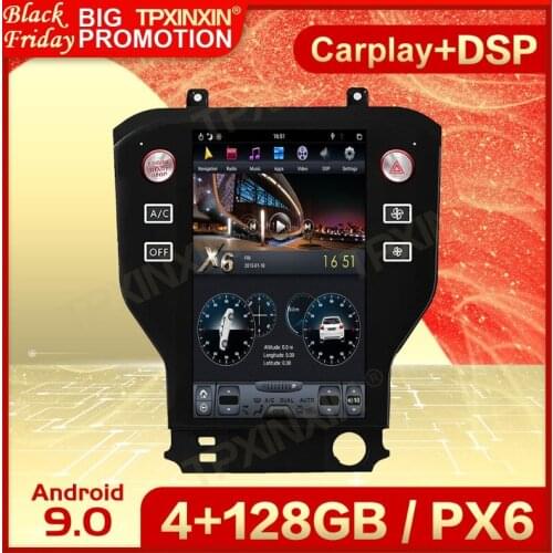 Carplay 2 Din Android 9 Tesla Multimedia Stereo For Ford Mustang 2015 2016 2017 2018 2019 2020 Navi Audio Video Player Head Unit