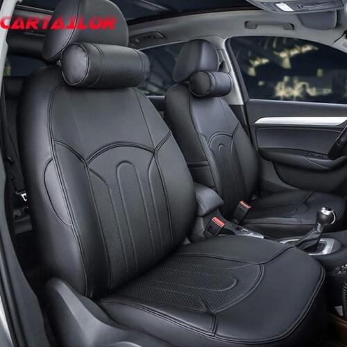 CARTAILOR Car Seat Cover for Ford Mondeo 2015 2014 PVC Leather Seat Covers Black Seat Cushion Cover Supports Auto Protector Grey